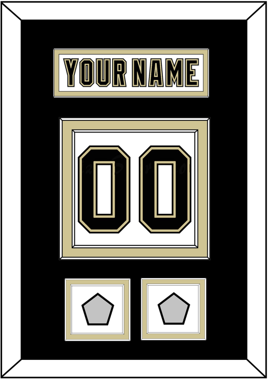 Pittsburgh Nameplate & Number (Back) With 2 Stanley Cup Champions Patches - Road White (2007-2016) - Signature Tier 2