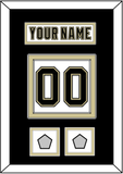 Pittsburgh Nameplate & Number (Back) With 2 Stanley Cup Champions Patches - Road White (2007-2016) - Double Mat 2