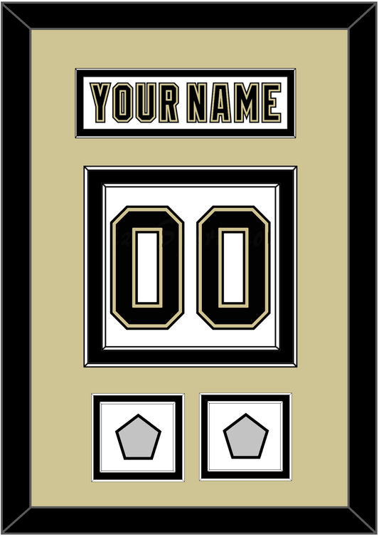 Pittsburgh Nameplate & Number (Back) With 2 Stanley Cup Finals Patches - Road White (2007-2016) - Signature Tier 3
