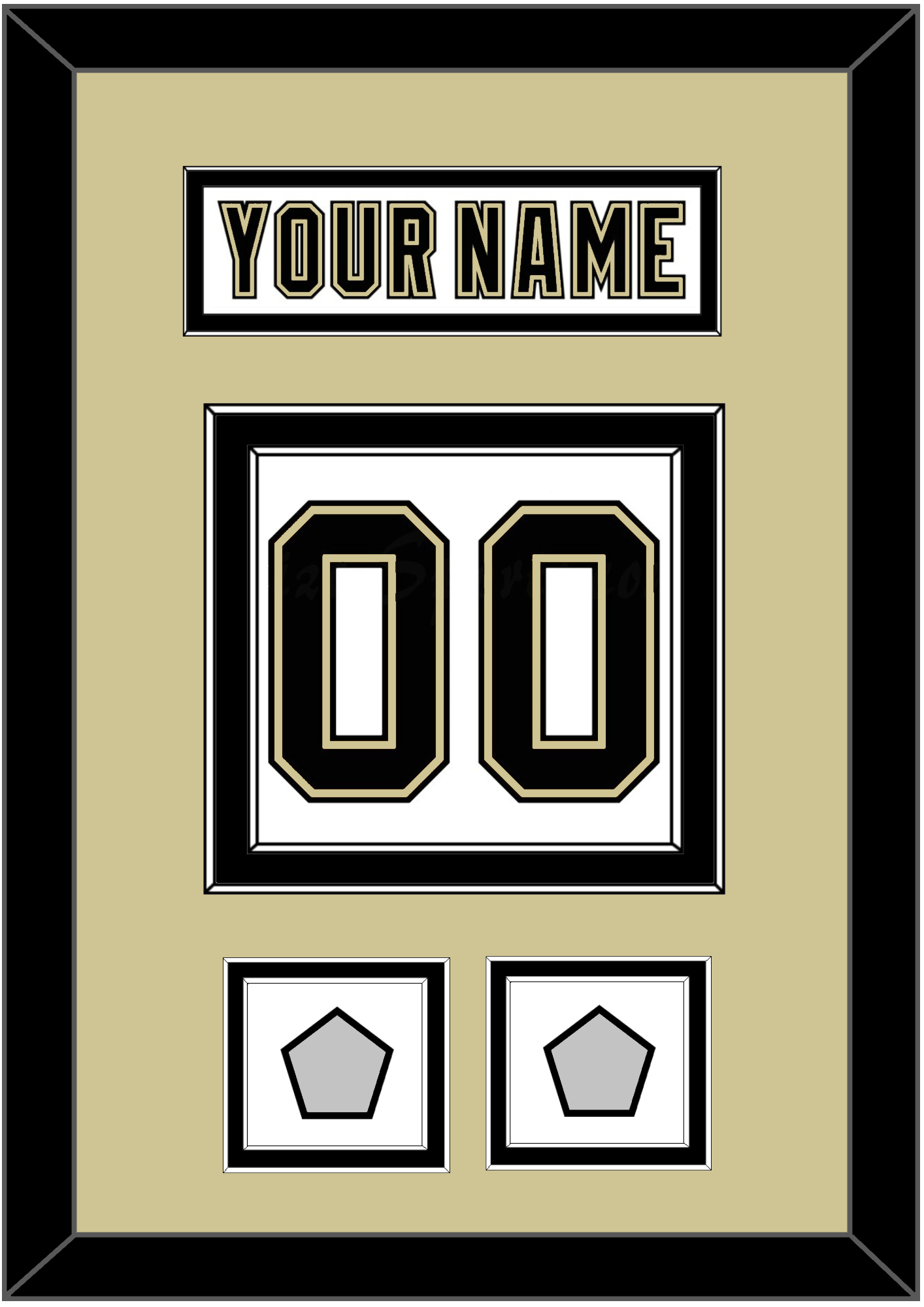 Pittsburgh Nameplate & Number (Back) With 2 Stanley Cup Champions Patches - Road White (2007-2016) - Signature Tier 3