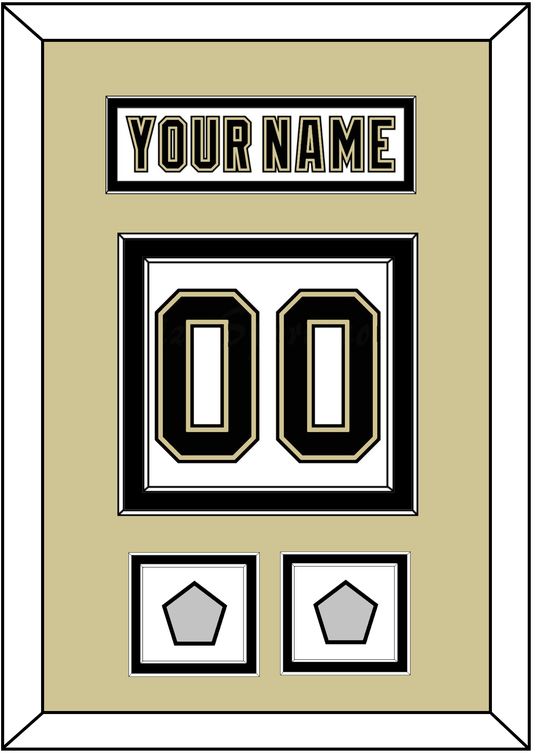 Pittsburgh Nameplate & Number (Back) With 2 Stanley Cup Finals Patches - Road White (2007-2016) - Signature Tier 3