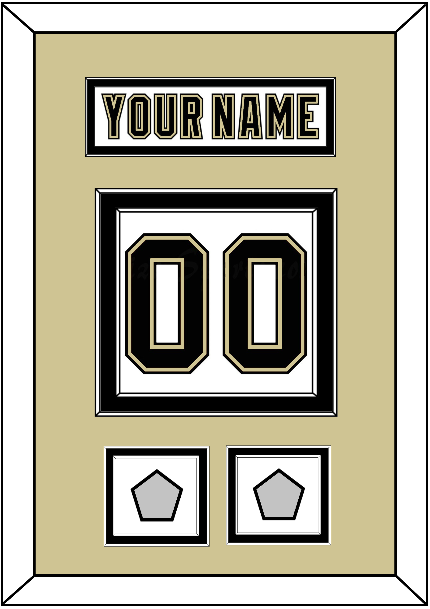 Pittsburgh Nameplate & Number (Back) With 2 Stanley Cup Champions Patches - Road White (2007-2016) - Signature Tier 3