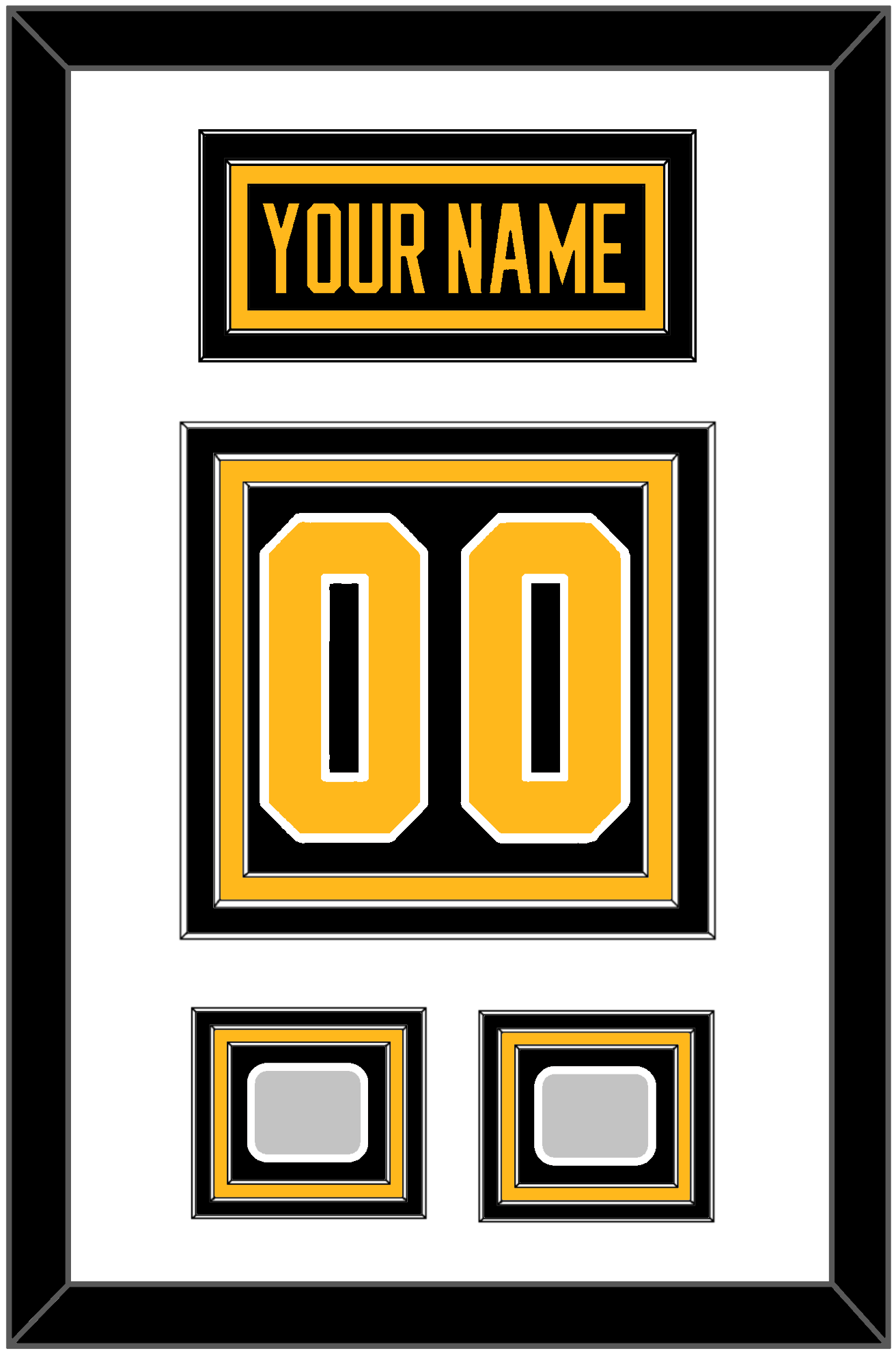 Pittsburgh Nameplate & Number (Back) With 2 Stanley Cup Finals Patches - Road Black (1988-1992) - Premier Tier 1