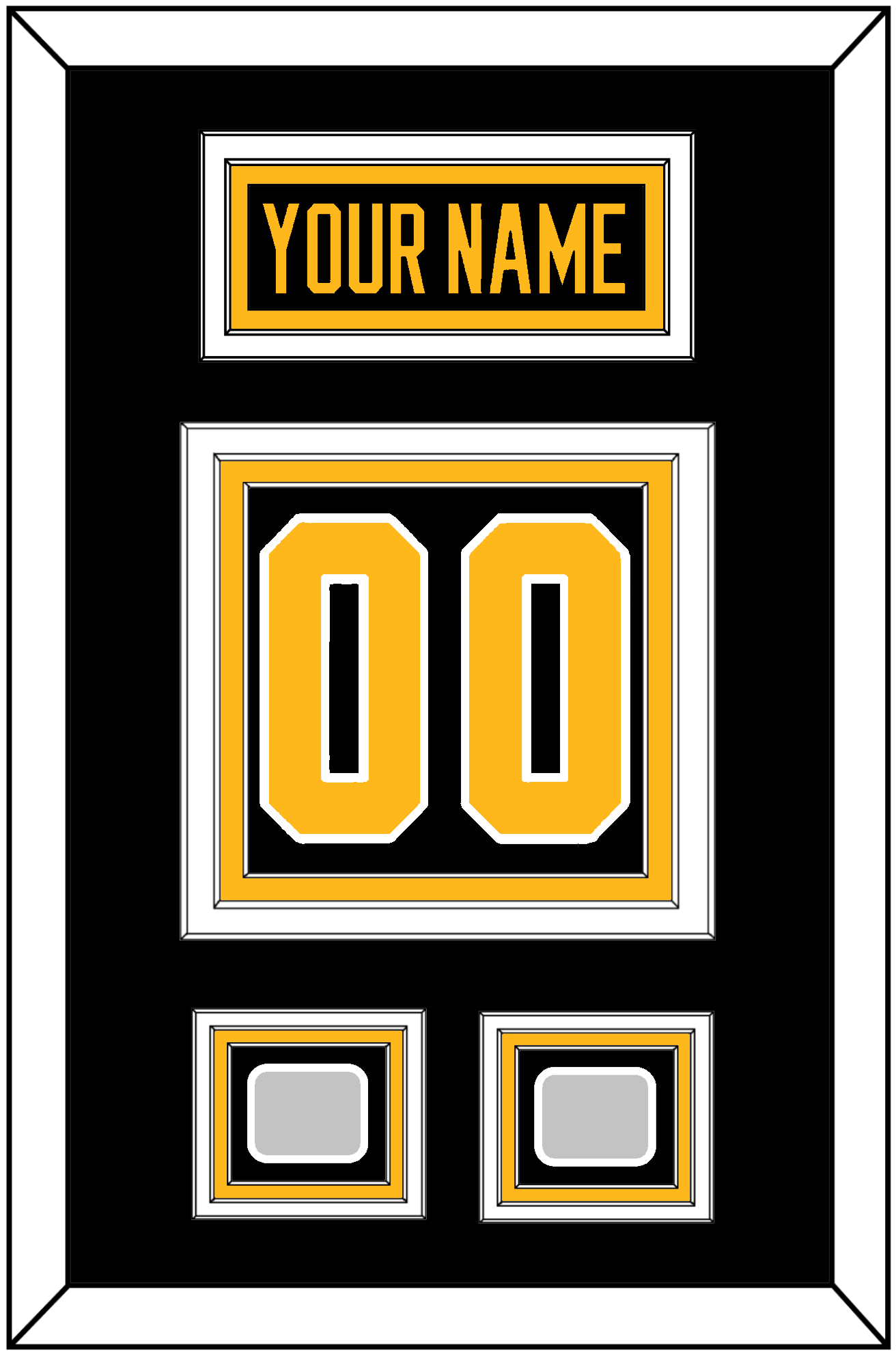 Pittsburgh Nameplate & Number (Back) With 2 Stanley Cup Champions Patches - Road Black (1988-1992) - Premier Tier 2