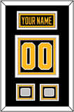 Pittsburgh Nameplate & Number (Back) With 2 Stanley Cup Champions Patches - Home Black - Triple Mat 2