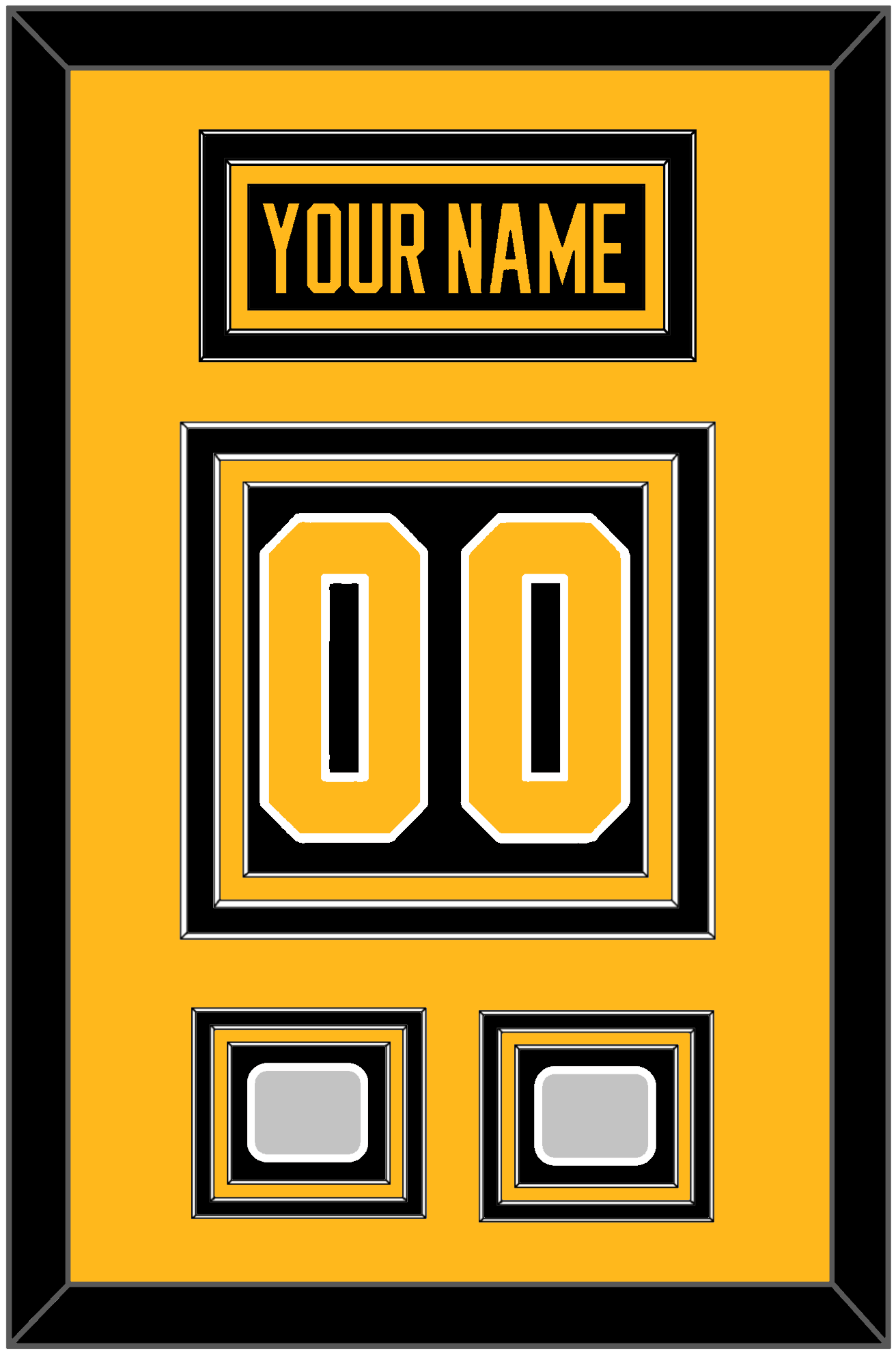 Pittsburgh Nameplate & Number (Back) With 2 Stanley Cup Champions Patches - Home Black - Premier Tier 3