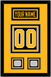 Pittsburgh Nameplate & Number (Back) With 2 Stanley Cup Champions Patches - Road Black (1988-1992) - Triple Mat 3