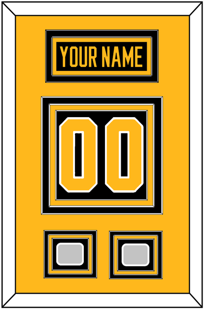 Pittsburgh Nameplate & Number (Back) With 2 Stanley Cup Champions Patches - Road Black (1988-1992) - Premier Tier 3