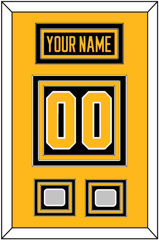 Pittsburgh Nameplate & Number (Back) With 2 Stanley Cup Champions Patches - Home Black - Premier Tier 3