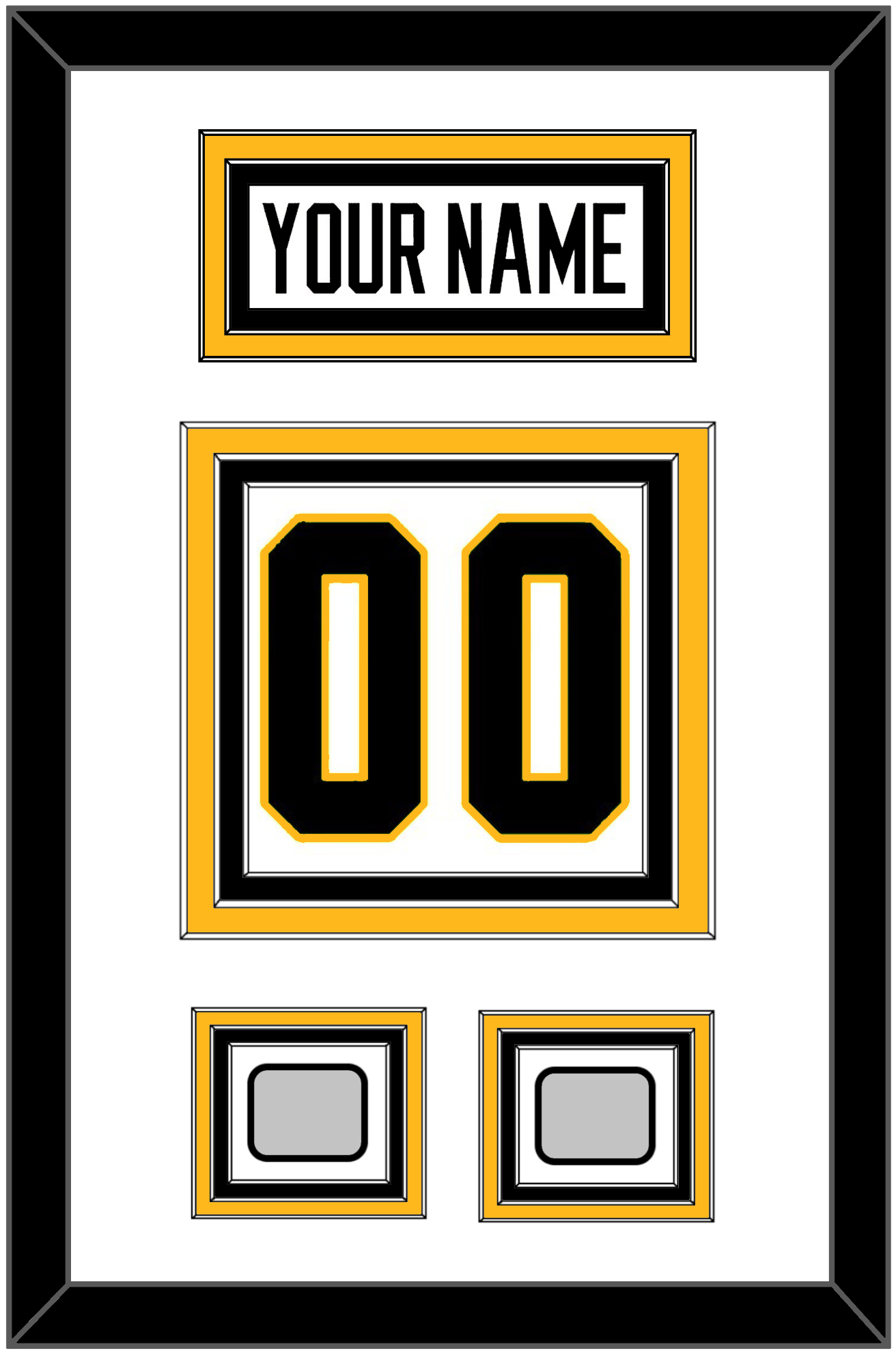 Pittsburgh Nameplate & Number (Back) With 2 Stanley Cup Finals Patches - Road White - Premier Tier 1
