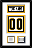 Pittsburgh Nameplate & Number (Back) With 2 Stanley Cup Champions Patches - Home White (1988-1992) - Triple Mat 1