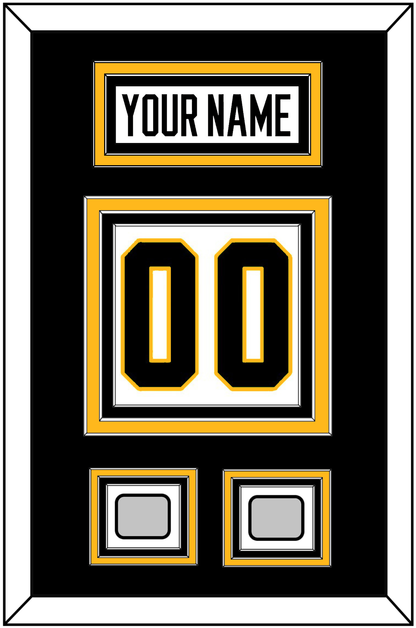 Pittsburgh Nameplate & Number (Back) With 2 Stanley Cup Finals Patches - Road White - Premier Tier 2