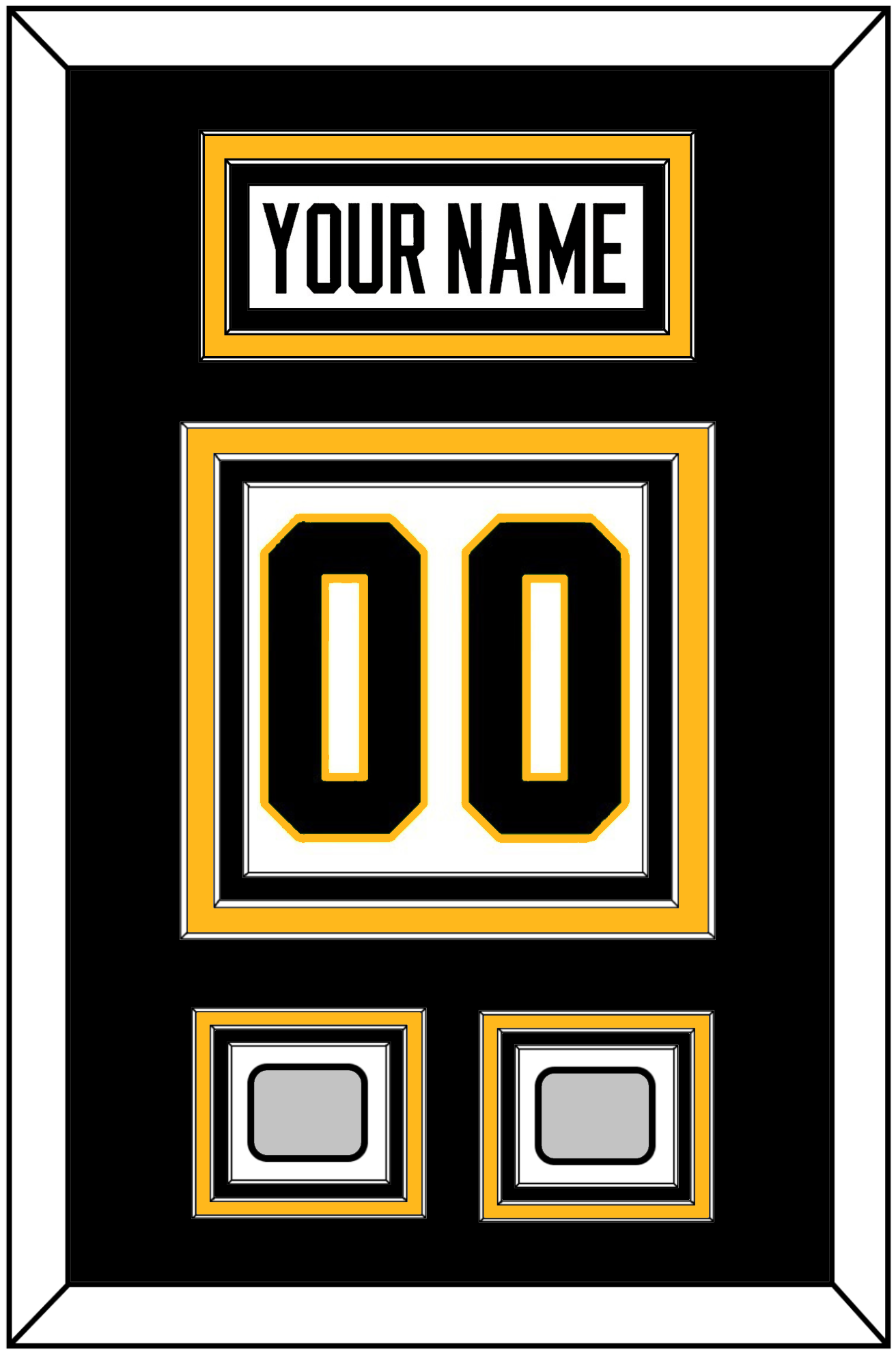 Pittsburgh Nameplate & Number (Back) With 2 Stanley Cup Champions Patches - Home White (1988-1992) - Premier Tier 2