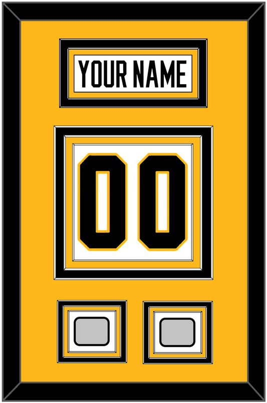 Pittsburgh Nameplate & Number (Back) With 2 Stanley Cup Champions Patches - Home White (1988-1992) - Premier Tier 3