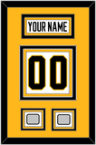 Pittsburgh Nameplate & Number (Back) With 2 Stanley Cup Champions Patches - Home White (1988-1992) - Triple Mat 3