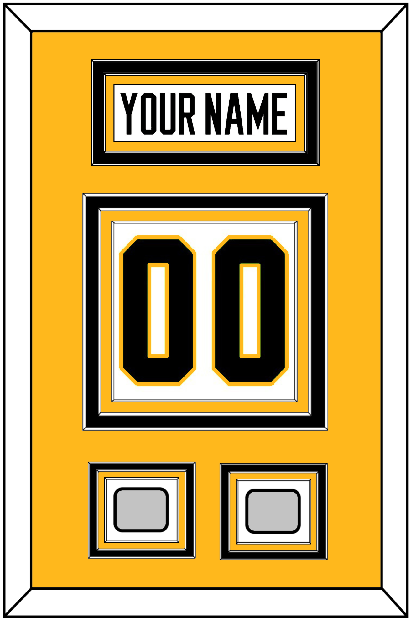 Pittsburgh Nameplate & Number (Back) With 2 Stanley Cup Champions Patches - Road White - Premier Tier 3