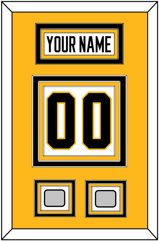Pittsburgh Nameplate & Number (Back) With 2 Stanley Cup Champions Patches - Home White (1988-1992) - Premier Tier 3