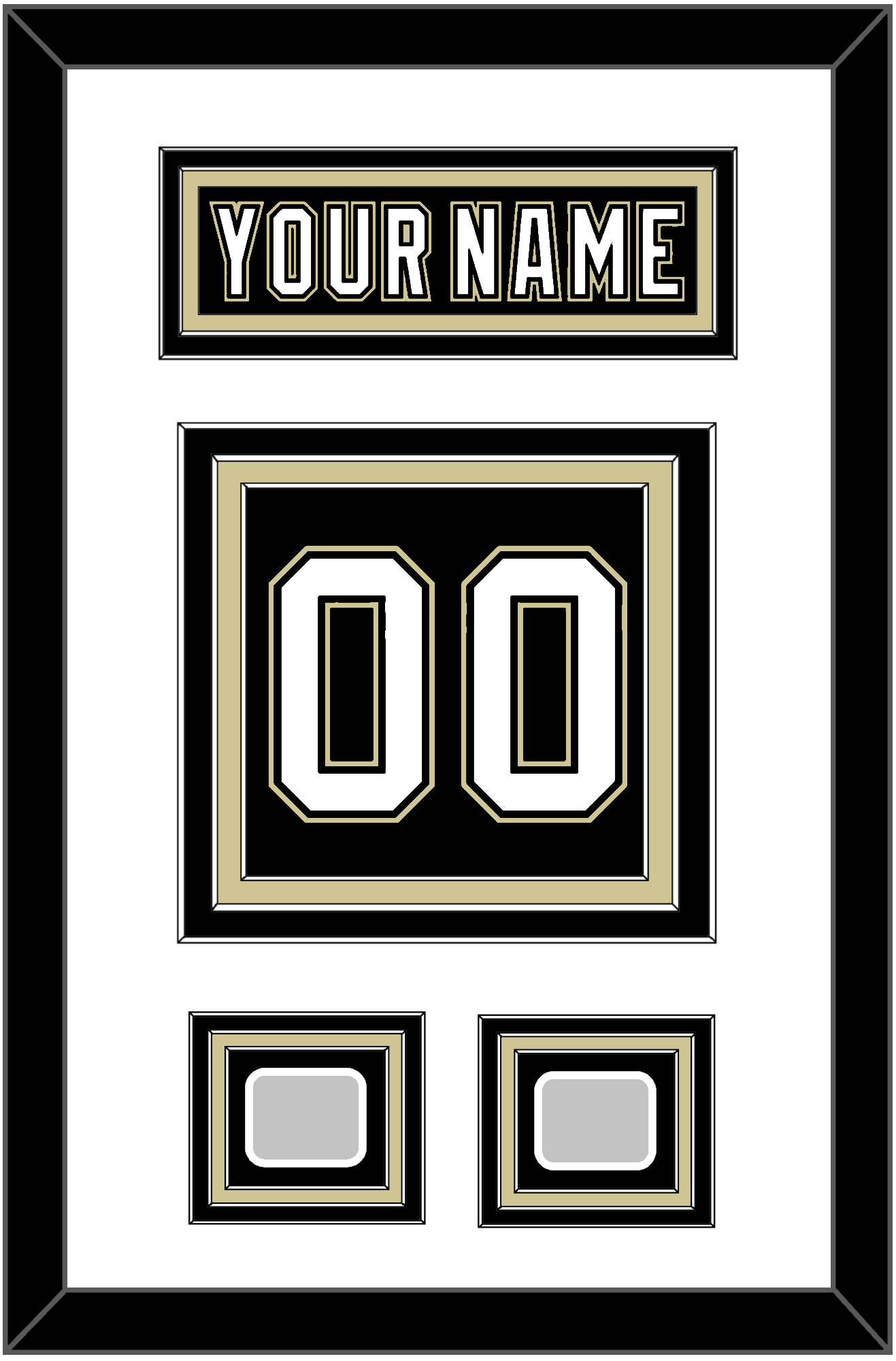 Pittsburgh Nameplate & Number (Back) With 2 Stanley Cup Finals Patches - Home Black (2007-2016) - Premier Tier 1