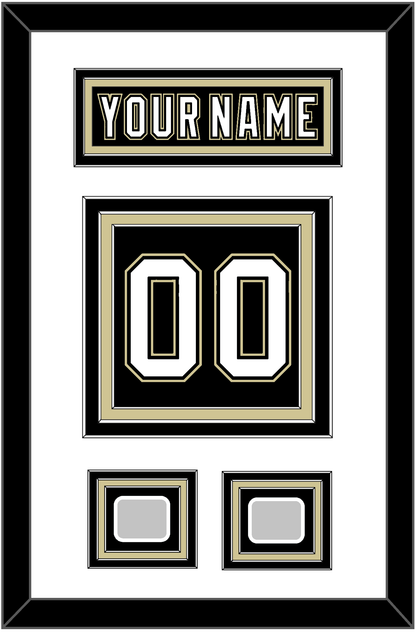 Pittsburgh Nameplate & Number (Back) With 2 Stanley Cup Finals Patches - Home Black (2007-2016) - Premier Tier 1
