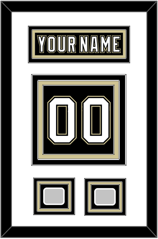 Pittsburgh Nameplate & Number (Back) With 2 Stanley Cup Champions Patches - Home Black (2007-2016) - Premier Tier 1