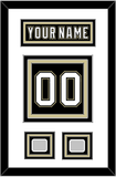 Pittsburgh Nameplate & Number (Back) With 2 Stanley Cup Champions Patches - Home Black (2007-2016) - Triple Mat 1