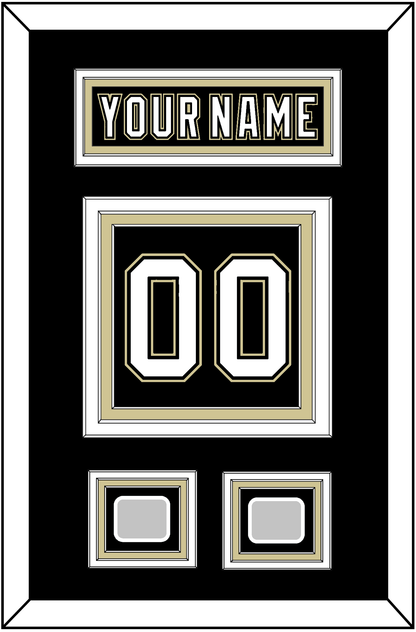 Pittsburgh Nameplate & Number (Back) With 2 Stanley Cup Finals Patches - Home Black (2007-2016) - Premier Tier 2