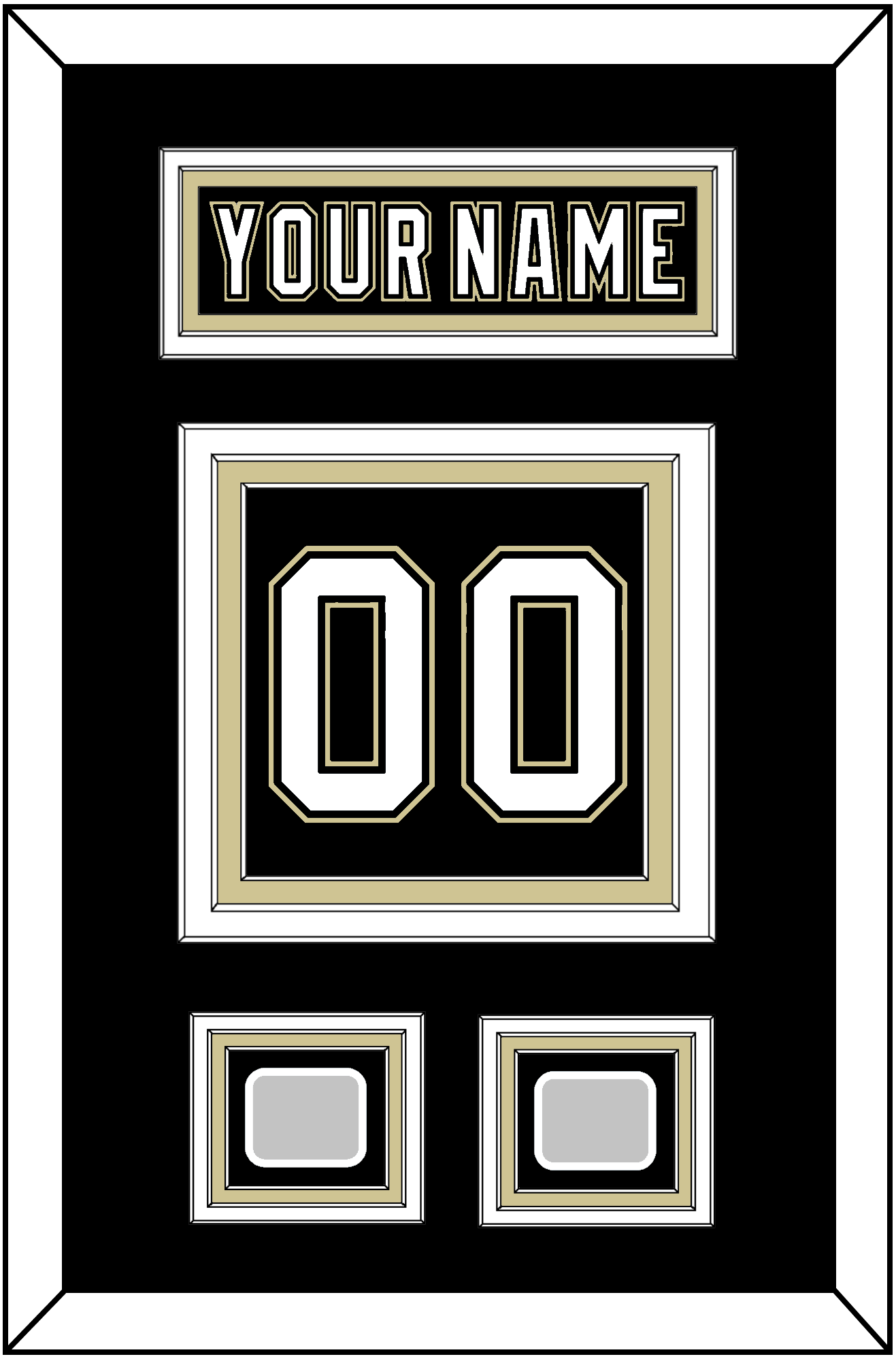 Pittsburgh Nameplate & Number (Back) With 2 Stanley Cup Champions Patches - Home Black (2007-2016) - Premier Tier 2
