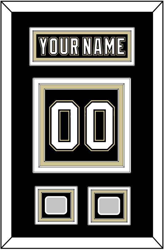 Pittsburgh Nameplate & Number (Back) With 2 Stanley Cup Champions Patches - Home Black (2007-2016) - Premier Tier 2