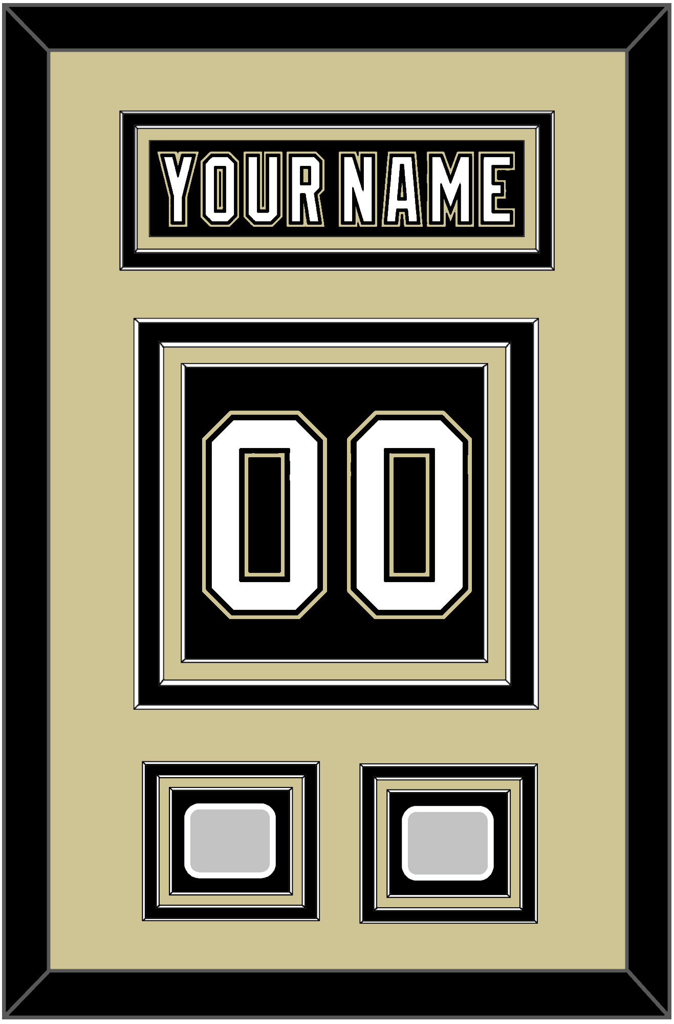 Pittsburgh Nameplate & Number (Back) With 2 Stanley Cup Champions Patches - Home Black (2007-2016) - Premier Tier 3