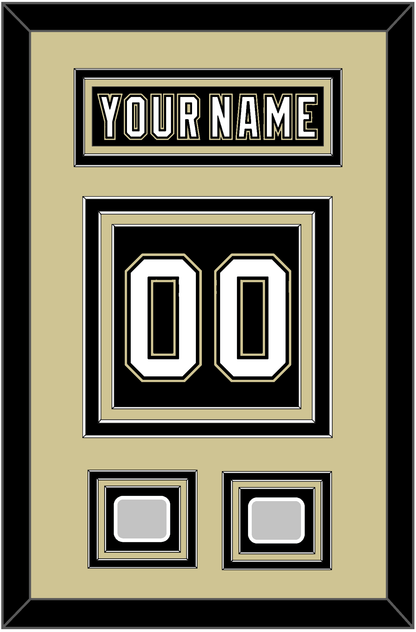 Pittsburgh Nameplate & Number (Back) With 2 Stanley Cup Champions Patches - Home Black (2007-2016) - Premier Tier 3
