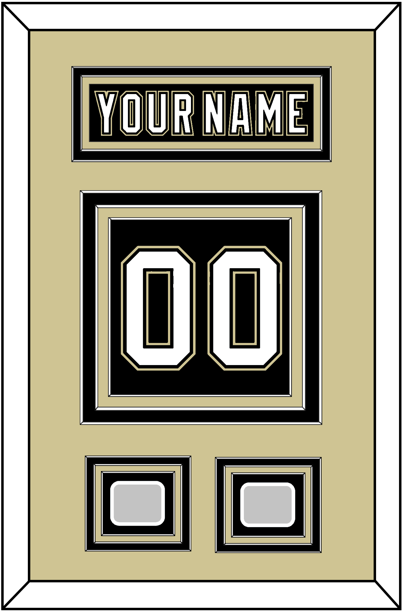 Pittsburgh Nameplate & Number (Back) With 2 Stanley Cup Champions Patches - Home Black (2007-2016) - Premier Tier 3