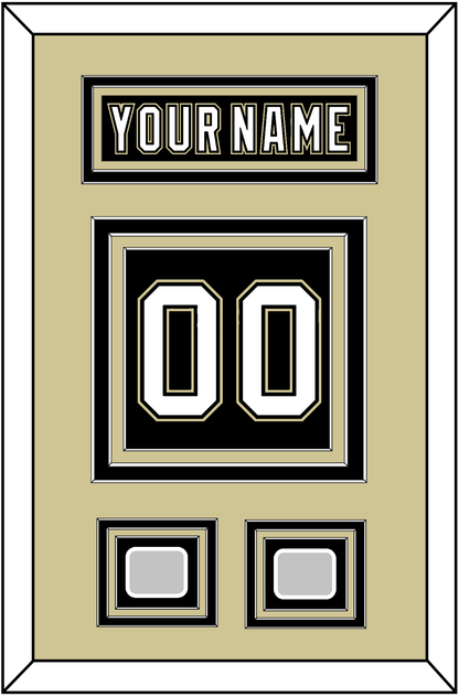 Pittsburgh Nameplate & Number (Back) With 2 Stanley Cup Champions Patches - Home Black (2007-2016) - Premier Tier 3