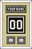 Pittsburgh Nameplate & Number (Back) With 2 Stanley Cup Champions Patches - Home Black (2007-2016) - Triple Mat 3