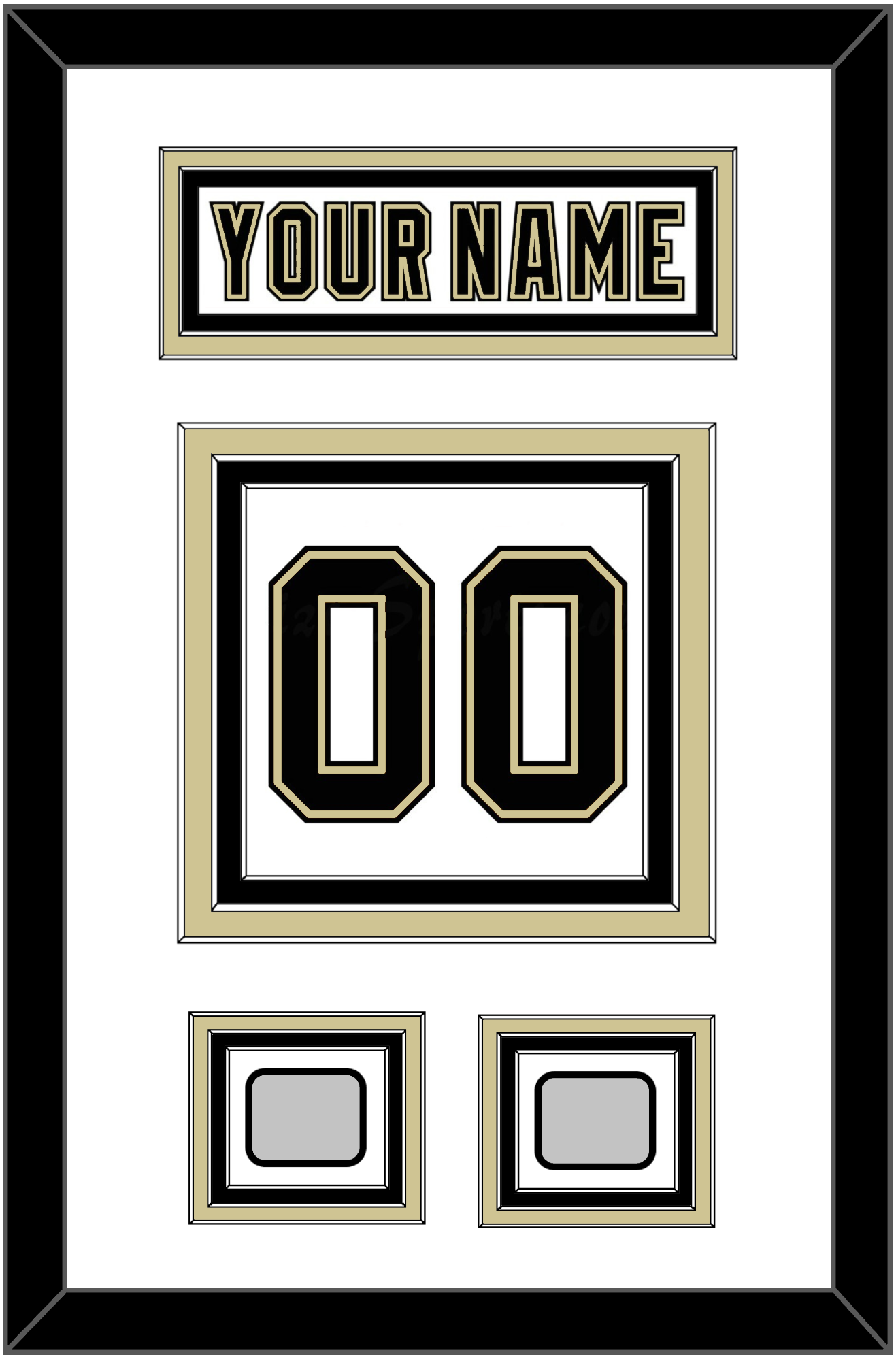 Pittsburgh Nameplate & Number (Back) With 2 Stanley Cup Champions Patches - Road White (2007-2016) - Premier Tier 1