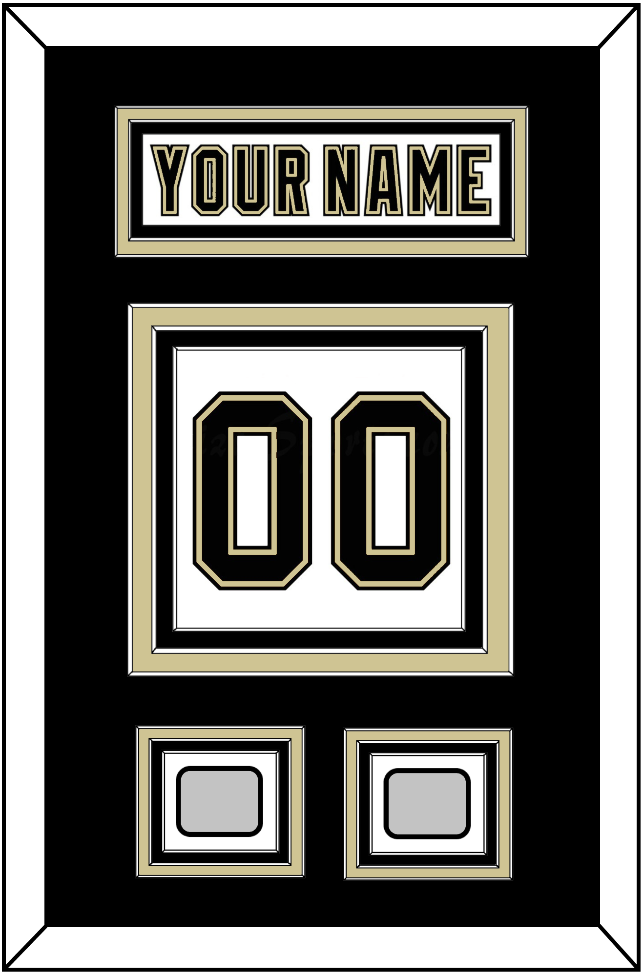 Pittsburgh Nameplate & Number (Back) With 2 Stanley Cup Champions Patches - Road White (2007-2016) - Premier Tier 2
