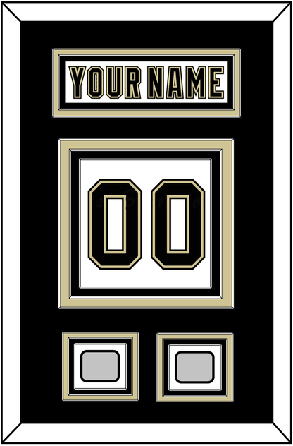 Pittsburgh Nameplate & Number (Back) With 2 Stanley Cup Champions Patches - Road White (2007-2016) - Premier Tier 2