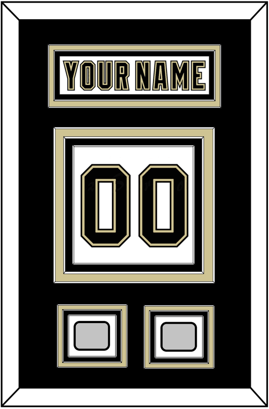 Pittsburgh Nameplate & Number (Back) With 2 Stanley Cup Champions Patches - Road White (2007-2016) - Premier Tier 2