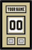 Pittsburgh Nameplate & Number (Back) With 2 Stanley Cup Champions Patches - Road White (2007-2016) - Triple Mat 3