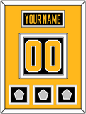 Pittsburgh Nameplate & Number (Back) With 3 Stanley Cup Champions Patches - Home Black - Double Mat 3