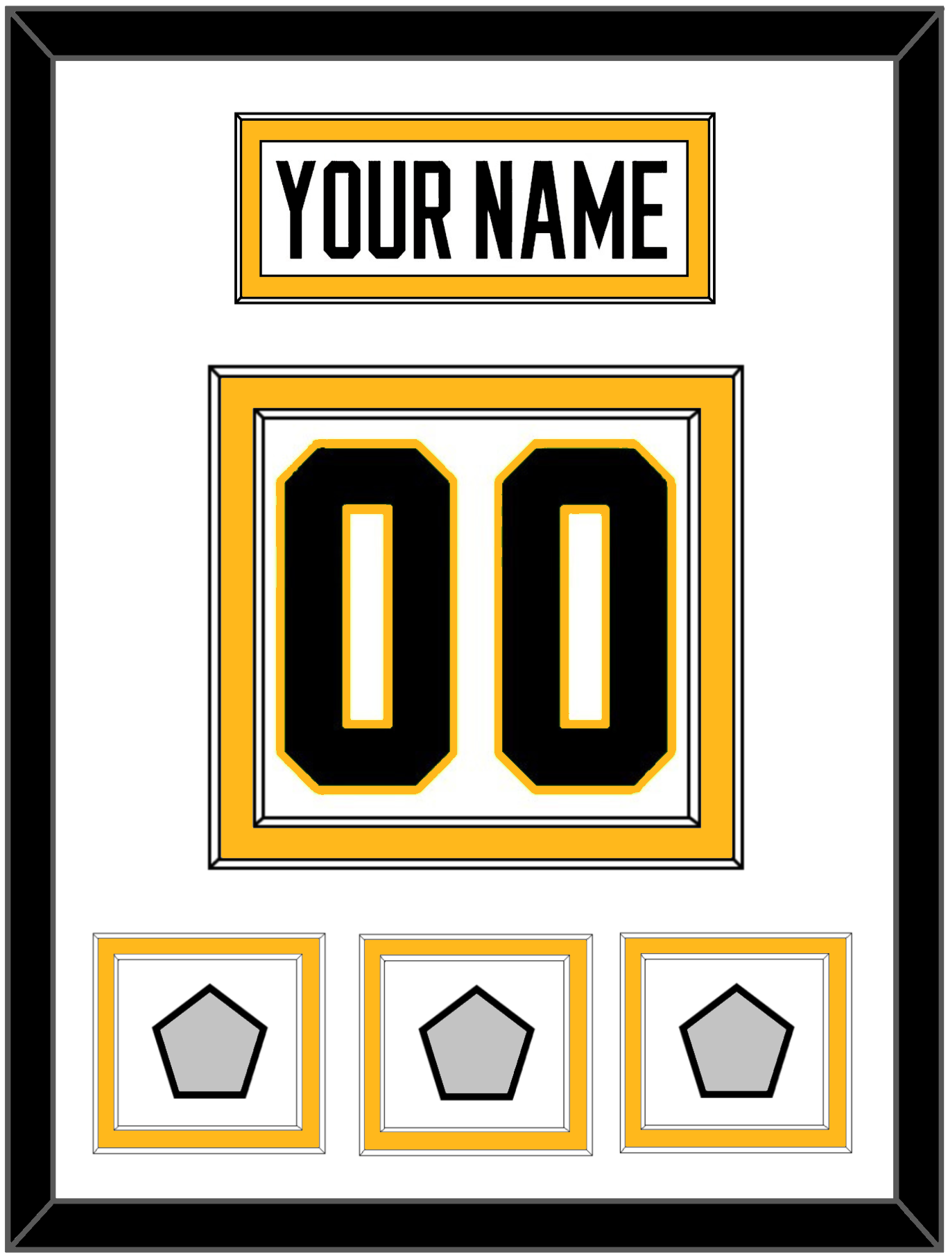 Pittsburgh Nameplate & Number (Back) With 3 Stanley Cup Finals Patches - Road White - Signature Tier 1