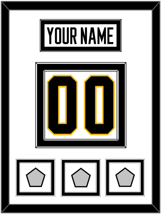 Pittsburgh Nameplate & Number (Back) With 3 Stanley Cup Finals Patches - Road White - Signature Tier 2
