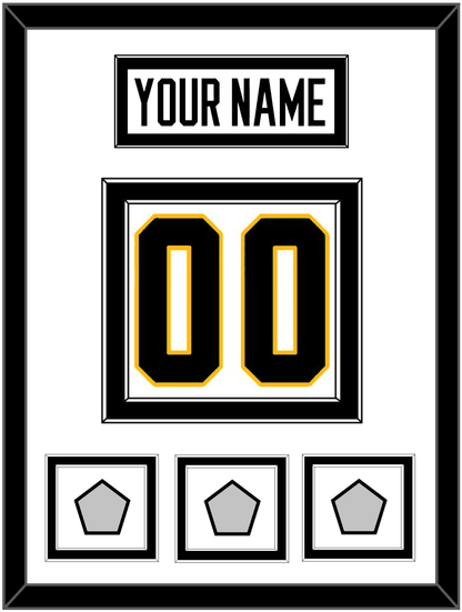 Pittsburgh Nameplate & Number (Back) With 3 Stanley Cup Champions Patches - Road White - Signature Tier 2