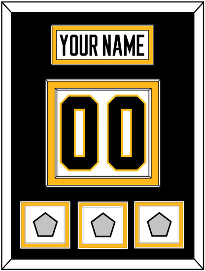 Pittsburgh Nameplate & Number (Back) With 3 Stanley Cup Finals Patches - Road White - Signature Tier 3