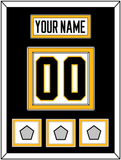 Pittsburgh Nameplate & Number (Back) With 3 Stanley Cup Finals Patches - Road White - Double Mat 3