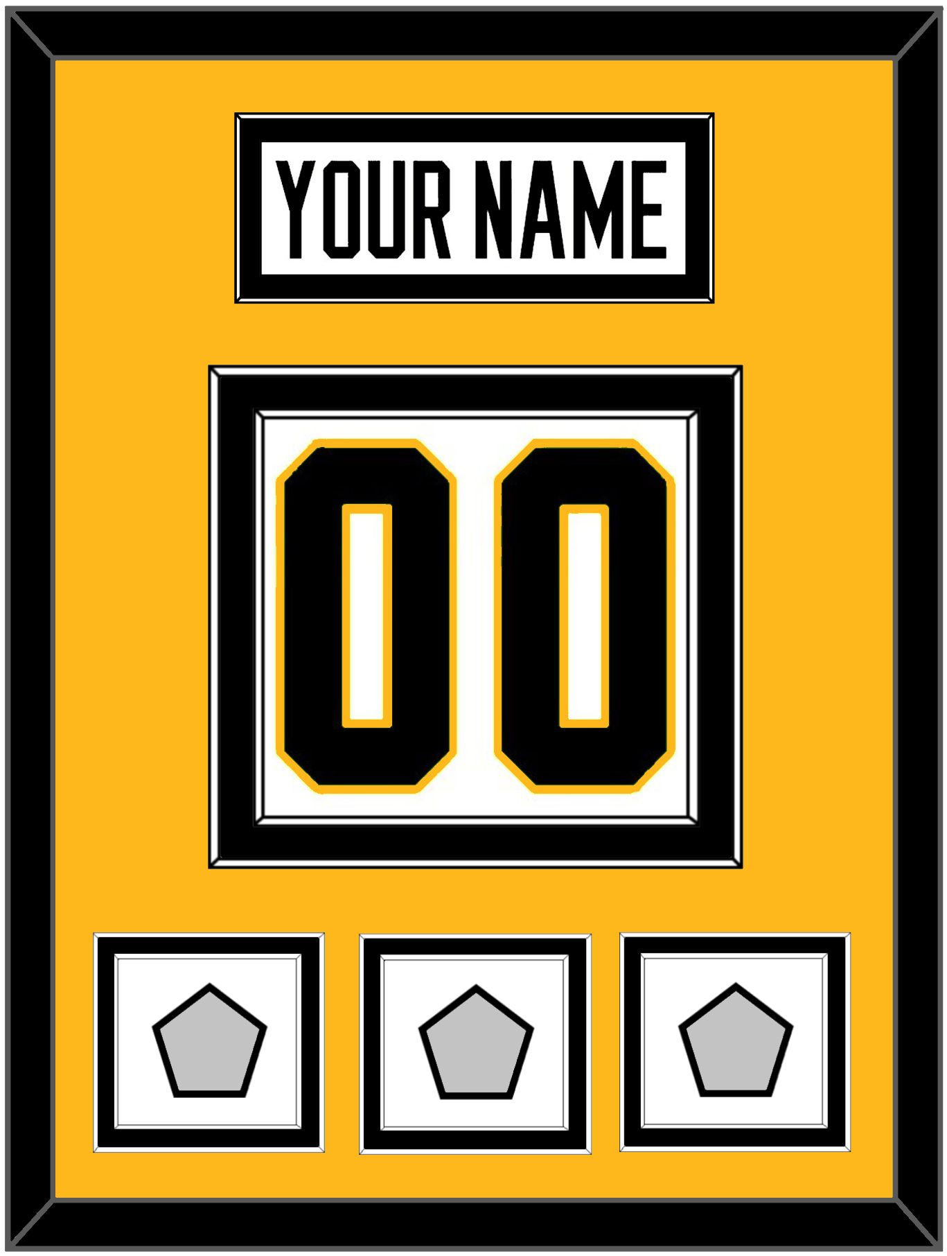 Pittsburgh Nameplate & Number (Back) With 3 Stanley Cup Finals Patches - Road White - Signature Tier 4