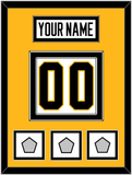 Pittsburgh Nameplate & Number (Back) With 3 Stanley Cup Champions Patches - Road White - Double Mat 4