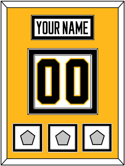 Pittsburgh Nameplate & Number (Back) With 3 Stanley Cup Finals Patches - Road White - Signature Tier 4