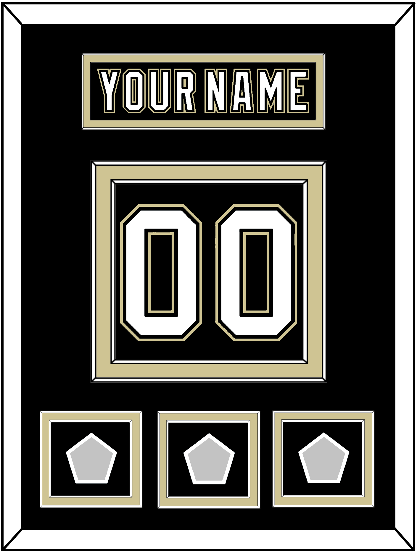 Pittsburgh Nameplate & Number (Back) With 3 Stanley Cup Finals Patches - Home Black (2007-2016) - Signature Tier 2