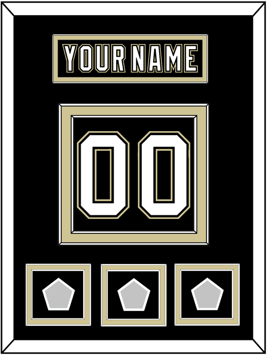 Pittsburgh Nameplate & Number (Back) With 3 Stanley Cup Finals Patches - Home Black (2007-2016) - Signature Tier 2