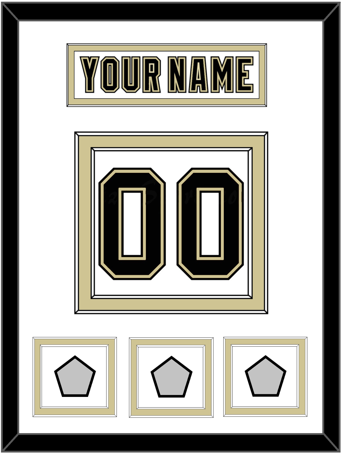Pittsburgh Nameplate & Number (Back) With 3 Stanley Cup Finals Patches - Road White (2007-2016) - Signature Tier 1